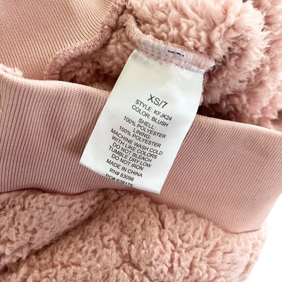 Ci Sono Girls Pink Zip Up Soft Teddy Sweatshirt Hoodie size 7 - Picture 6 of 7